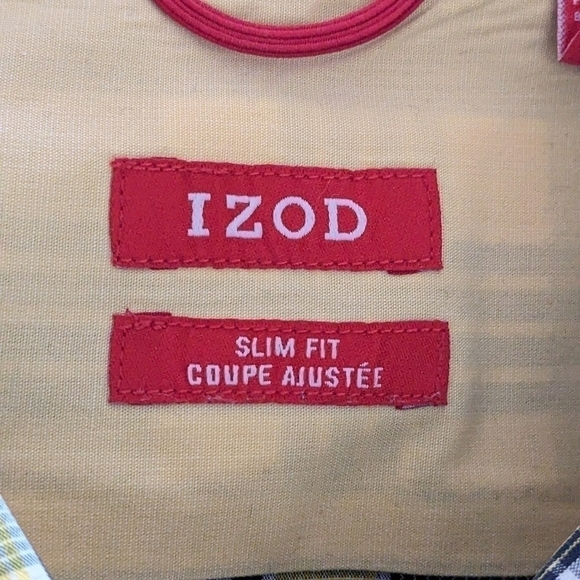 Izod Plaid Button Down Shirt XL - Picture 3 of 5